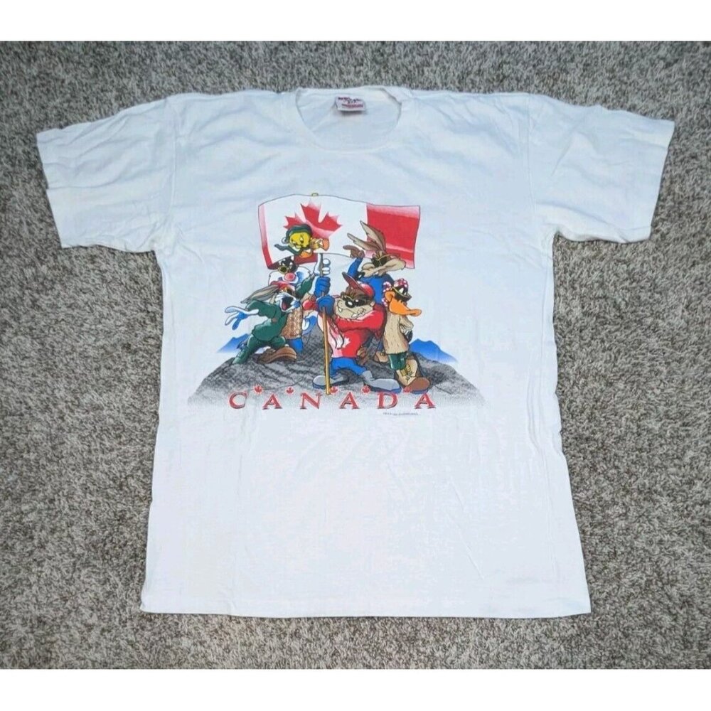 Vintage 90s Warner Bros Canada Looney Tunes Shirt Mens Large Single Stitch Taz